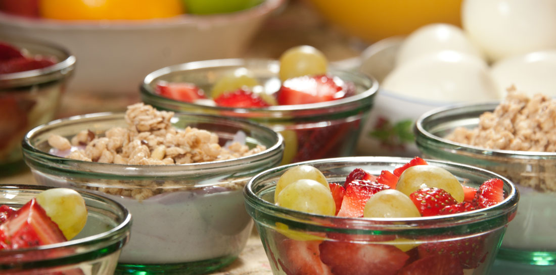 Breakfast Bowls - Fruit and pastry in a New Orleans Inn