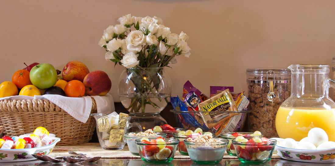 Fruit, Sweets, Flowers in a Bed and Breakfast in New Orleans, Louisiana